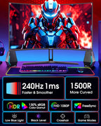 SANSUI 24 Inch Gaming Monitor 200Hz 1Ms FreeSync HDR 110% sRGB FHD 1080P Computer Monitor HDMI DP Ports Eye Care Frameless VESA Mount Cable Management(ES-G24F4L HDMI Cable Included)