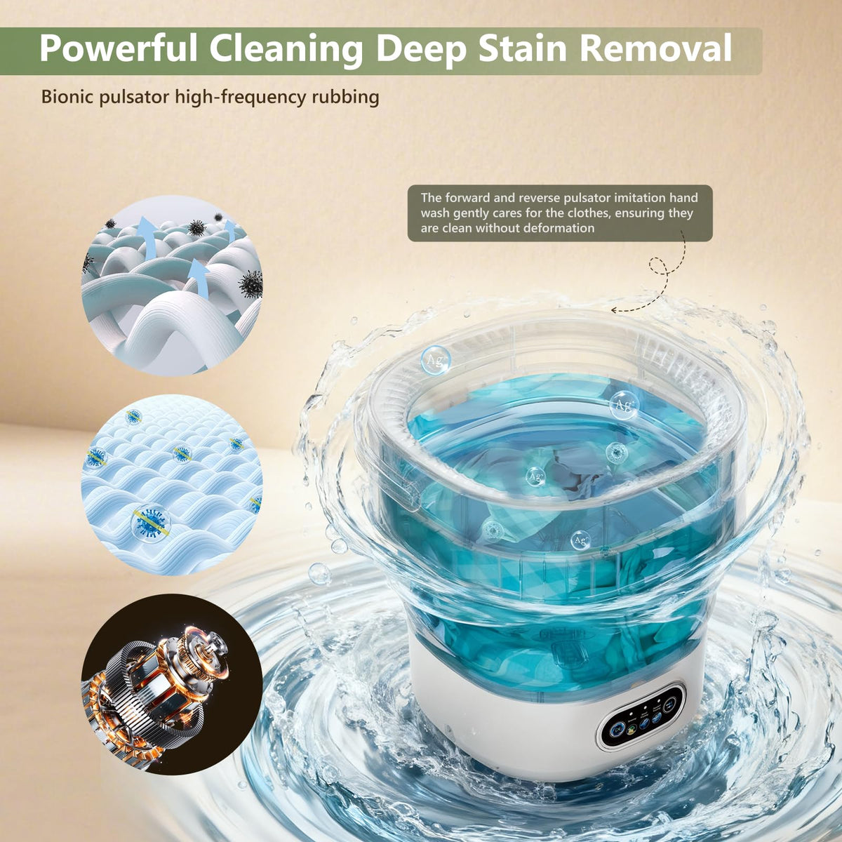 20L Portable Washing Machine,Folding Washer Machine and Spin-Dryer