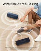 Anker soundcore 2 Portable Bluetooth Speaker, 24-Hour Playtime, IPX7