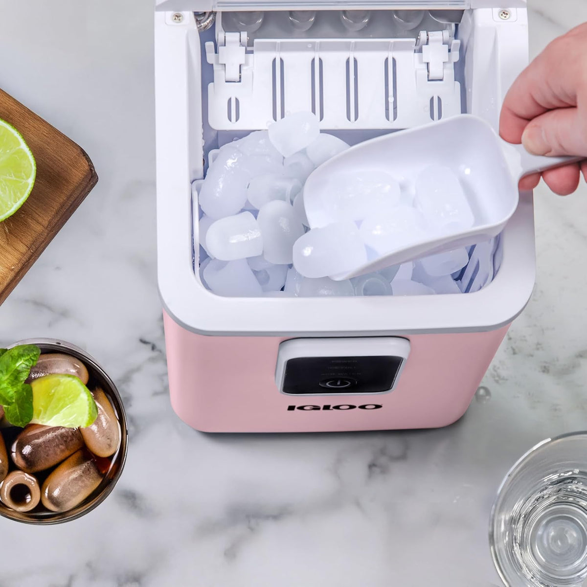 Igloo Ice Maker Countertop, Portable Ice Maker with Handle, 26lbs, Black