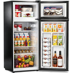Manastin 4.5cf Mini Fridge for Dorm/Office Quiet 2-Door Adjustable