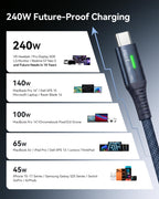 INIU 240W USB C to USB C Charger Cable, [2-Pack 2m] PD Type C Charge Cable