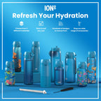 ION8 Lightweight Steel Kids Water Bottle, 400ml/13oz, Purple Unicorns