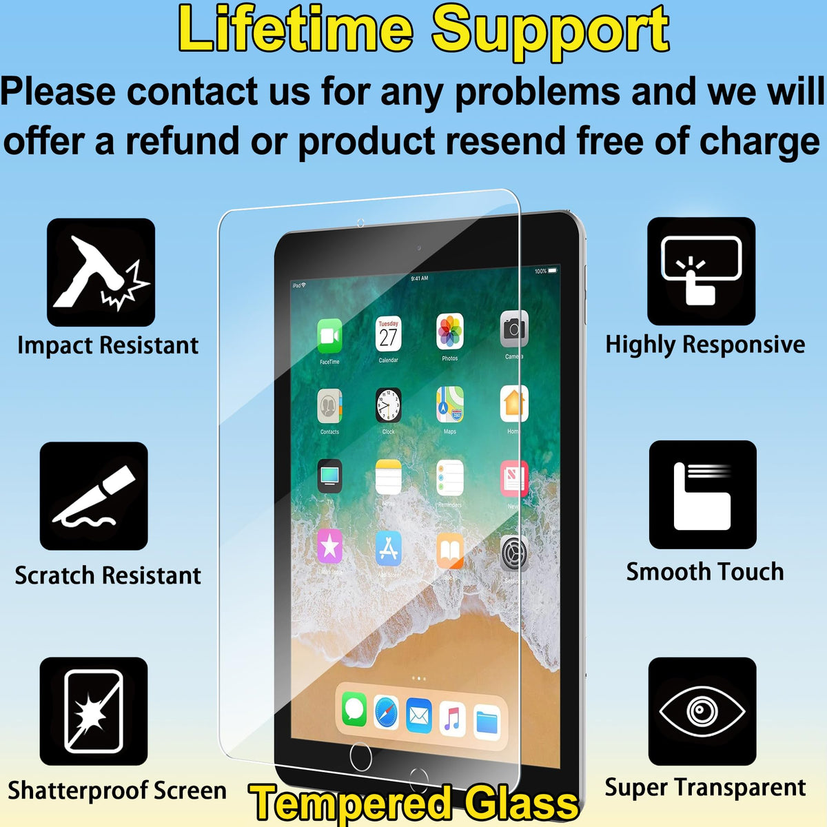 4youquality 2-Pack for iPad (A16) 11th & 10th Generation Screen Protector