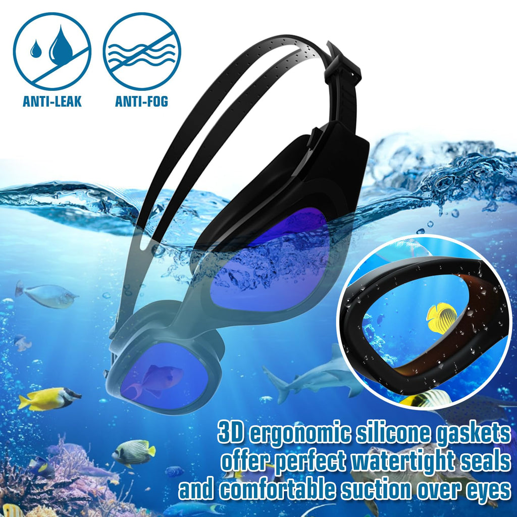 Winline Adult Swimming Goggles,Open Water Goggles Swimming Anti Fog UV Protection No Leakage Clear Vision Easy to Adjust for Adults Men Women Teenagers