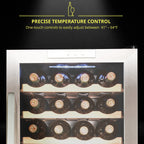 SCHMÉCKÉ 12 Bottle Compressor Wine Cooler Refrigerator w/Lock - Large Freestanding Wine Cellar For Red, White, Champagne or Sparkling Wine - 41f-64f Digital Temperature Control Fridge Stainless Steel