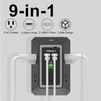 Multi Plug Wall Outlet Night Light, POWRUI 6 Outlet Extender & 3 USB Ports