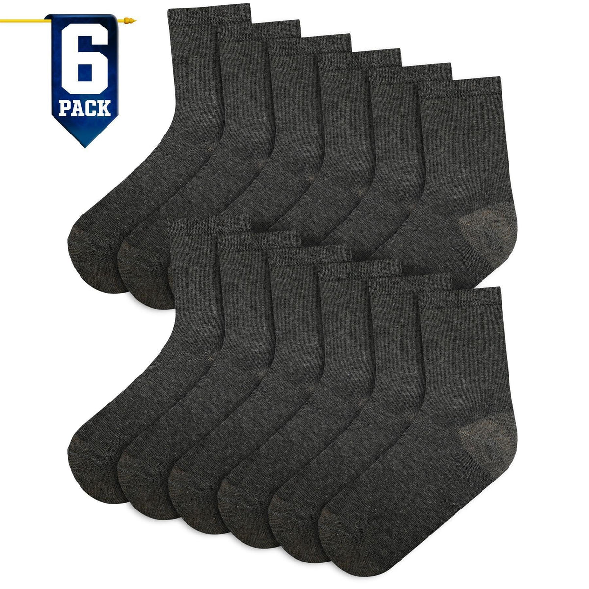 A2Z 4 Kids Boys Girls Cotton Rich Plain Ankle School Socks 6 Pack Age 2-14