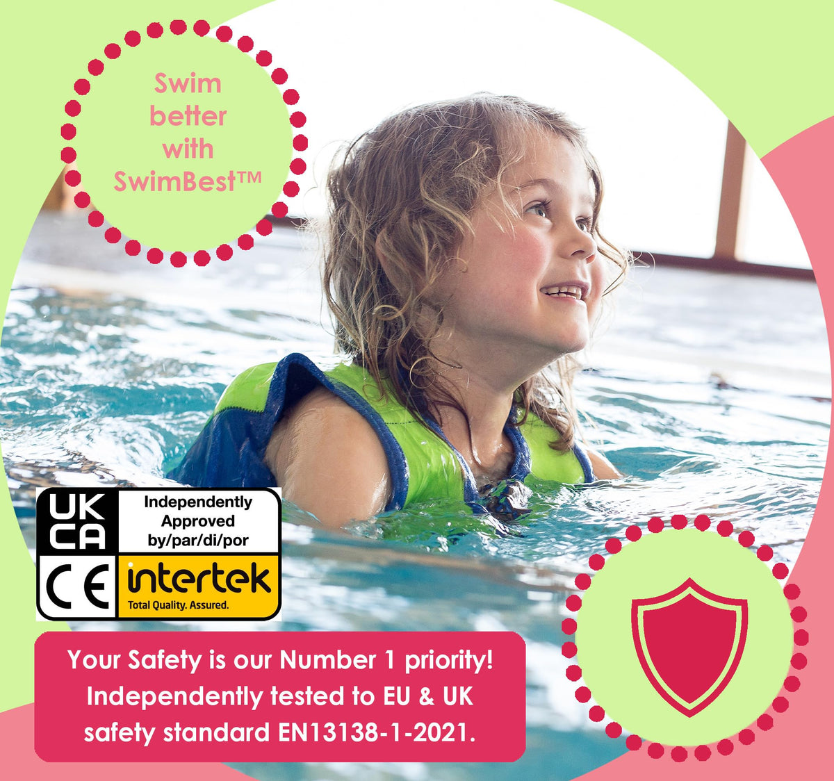 SwimBest Swim Vest - For Baby, Toddler & Kids. Adjustable Buoyancy Swim Jacket, ideal for pools/beaches/holidays & Learning to Swim
