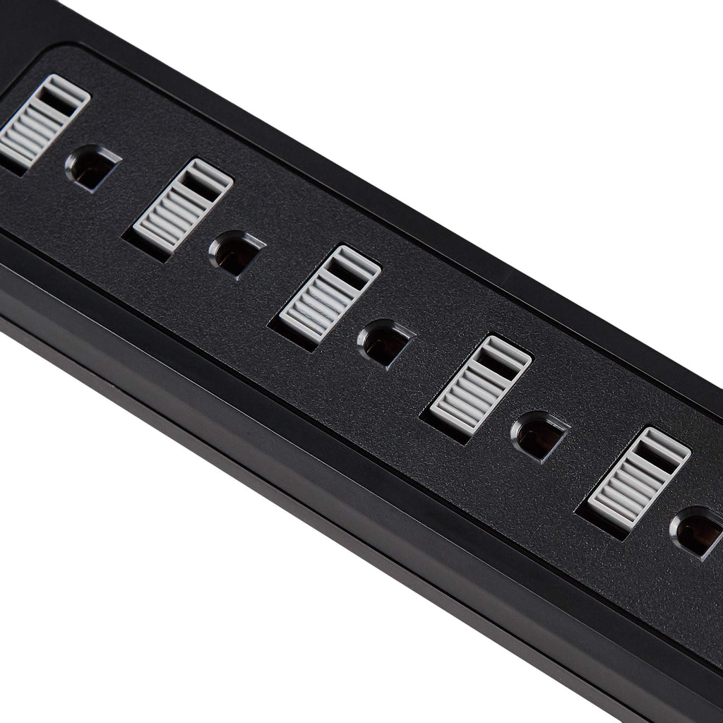 Amazon Basics Surge Protector Power Strip, 6-Outlet, 790 Joules, 6ft Extension Cord, Safety Shutters, White