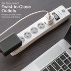GE Surge Protector Power Strip, 6 Ft Extension Cord, 6 Outlet Extender
