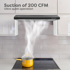 CIARRA Ductless Range Hood 30 inch Under Cabinet Hood Vent for Kitchen Ducted and Ductless Convertible CAS75918A