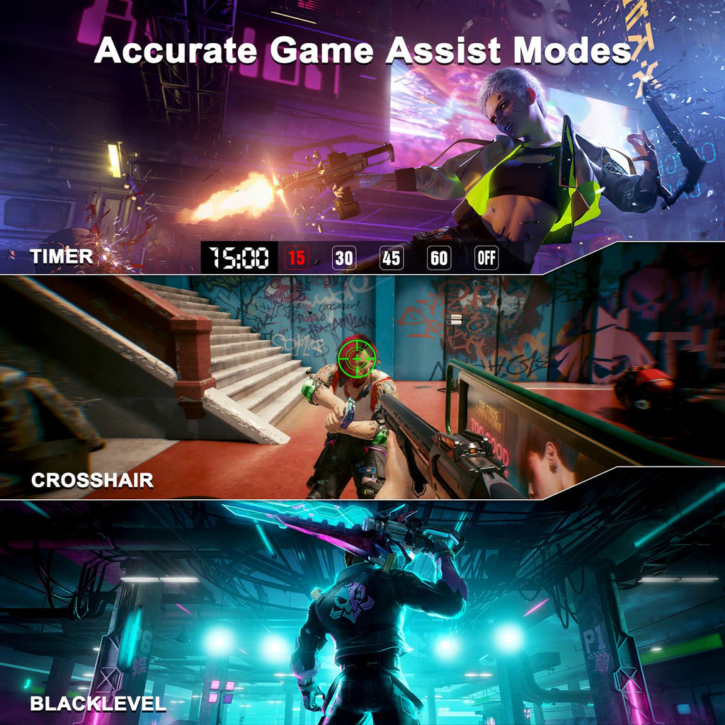 SANSUI 24 Inch Gaming Monitor 200Hz 1Ms FreeSync HDR 110% sRGB FHD 1080P Computer Monitor HDMI DP Ports Eye Care Frameless VESA Mount Cable Management(ES-G24F4L HDMI Cable Included)