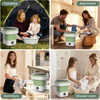 20L Foldable Portable Washing Machine, 45dB Ultra Quiet 3 Modes Mini Washer with Spin Basket, No Installation Compact Washer for Travel RV Dorm Apartment Camping, Baby Clothes Underwear Socks