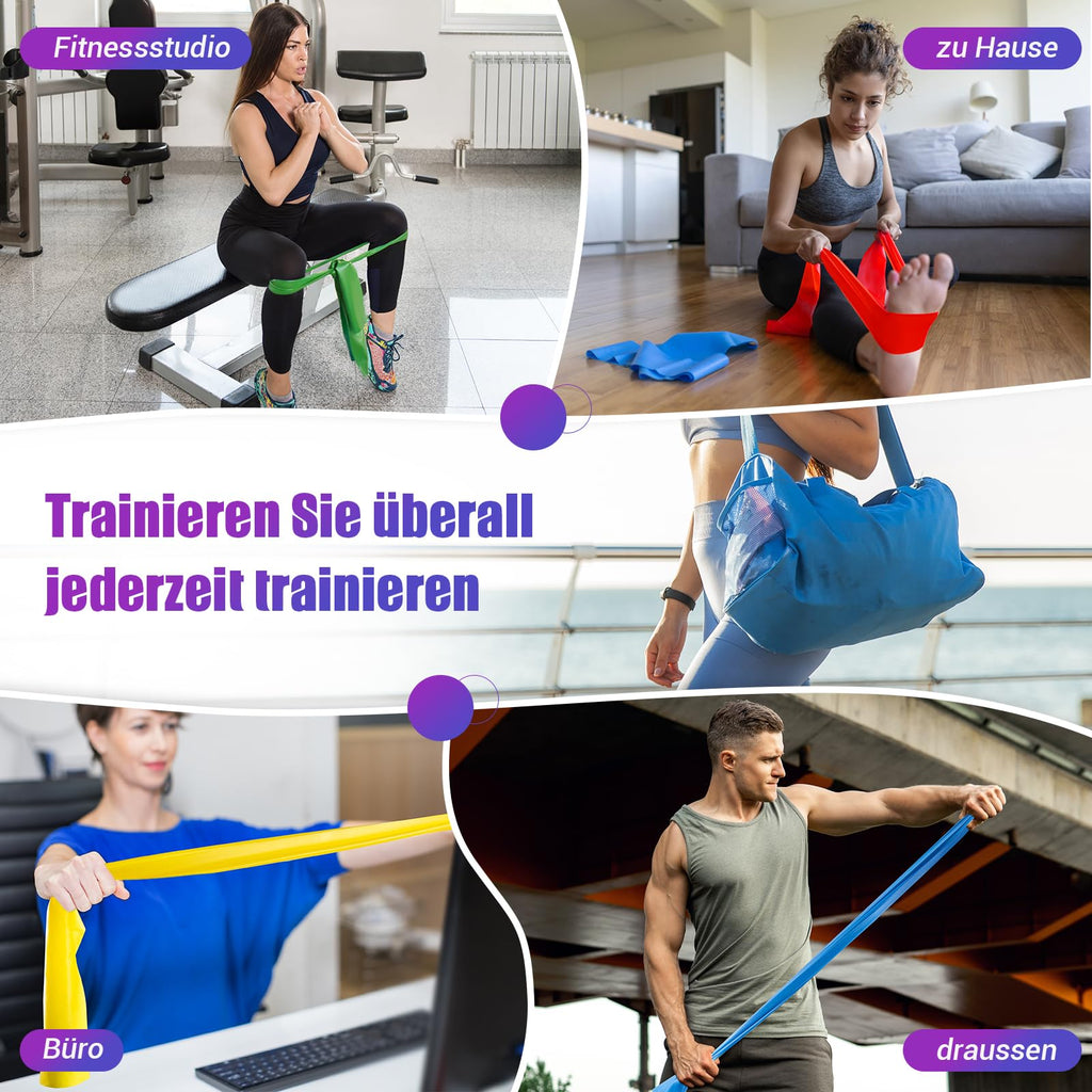 COFOF Resistance Bands, 1.8m/5.9ft Exercise Band with 4 Resistance Levels
