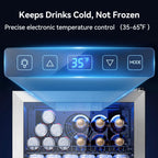2.5 Cu.Ft Beverage Fridge, Glass Door Mini Fridge, Silver, 96 Can