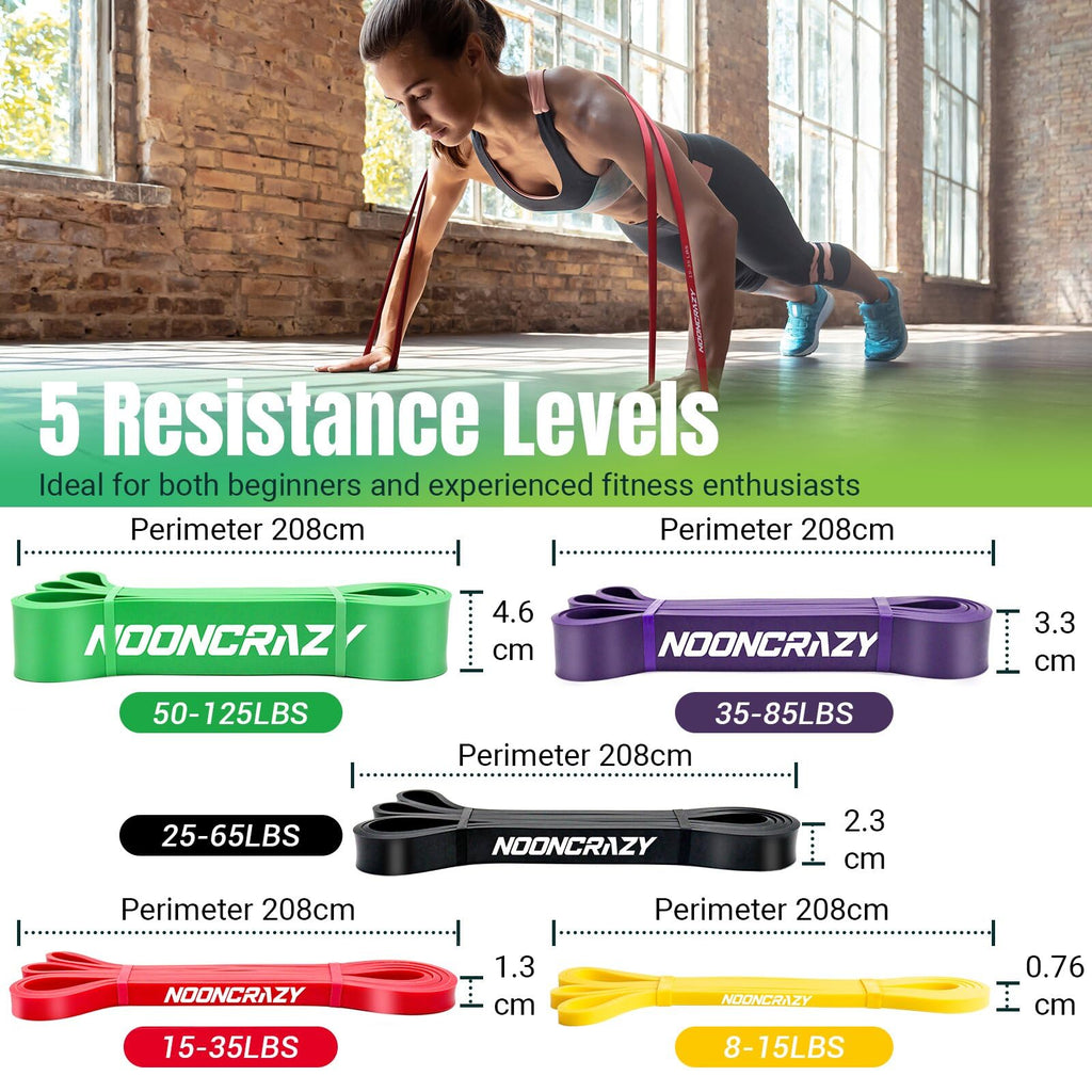 Resistance Bands Set, 5 Different Levels Pull Up Assistance Bands(8-125LB)