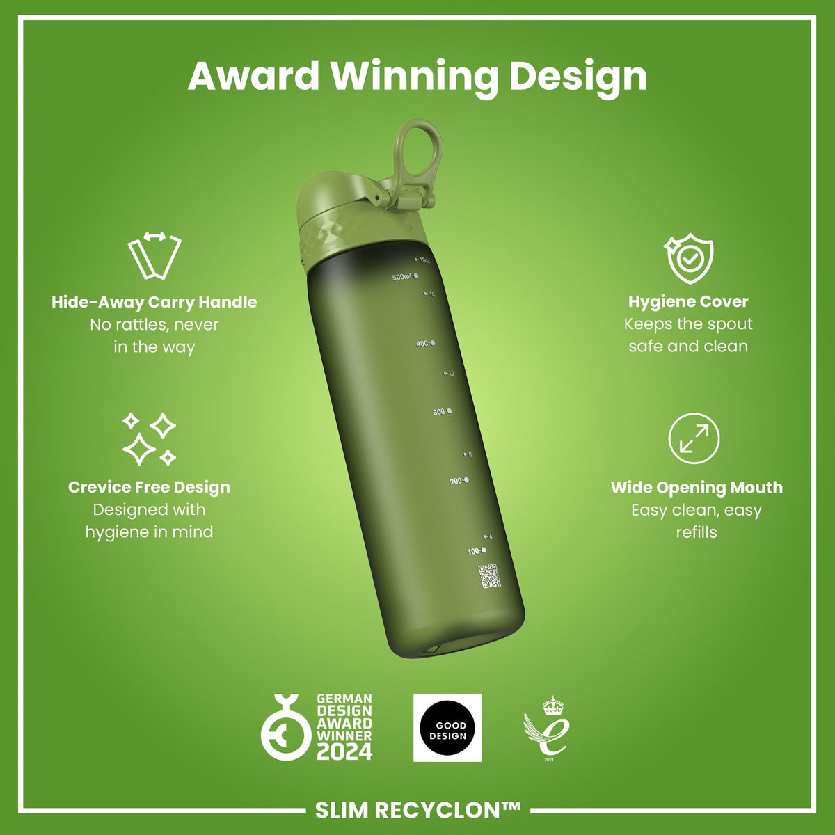 ION8 Leak Proof Water Bottle, 500ml (18oz), Fighter Jets