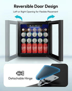 EUHOMY 24 Can Mini Fridge, 18L Beverage Refrigerator with Quiet Compressor
