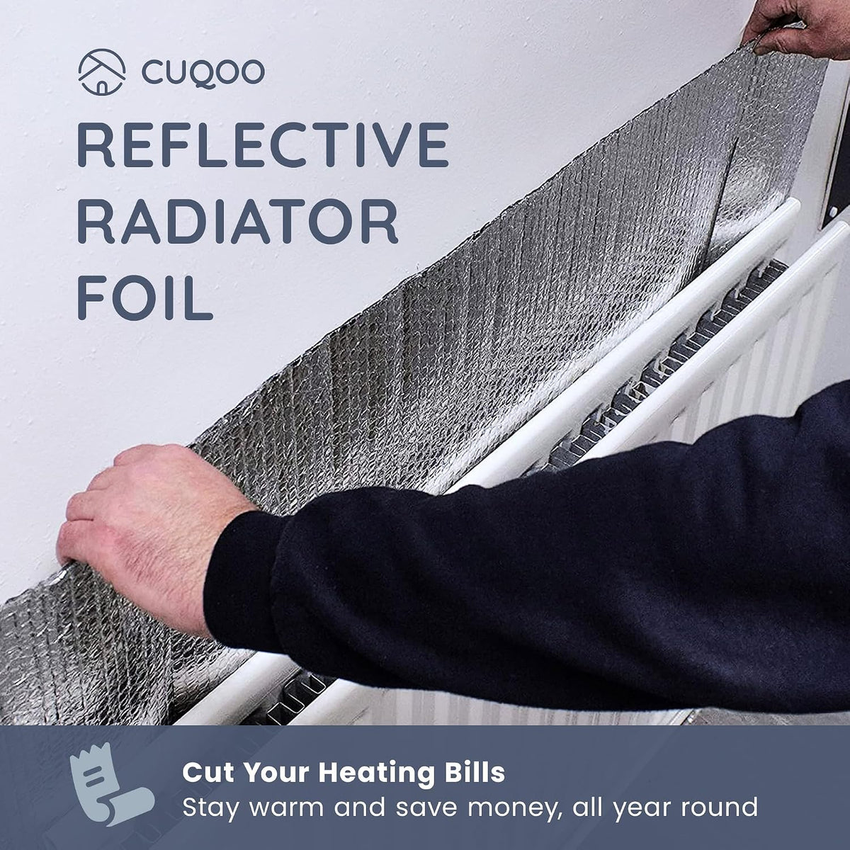 CUQOO Radiator Foil Reflector Roll 5m x 60cm | Thermal Insulation Foil