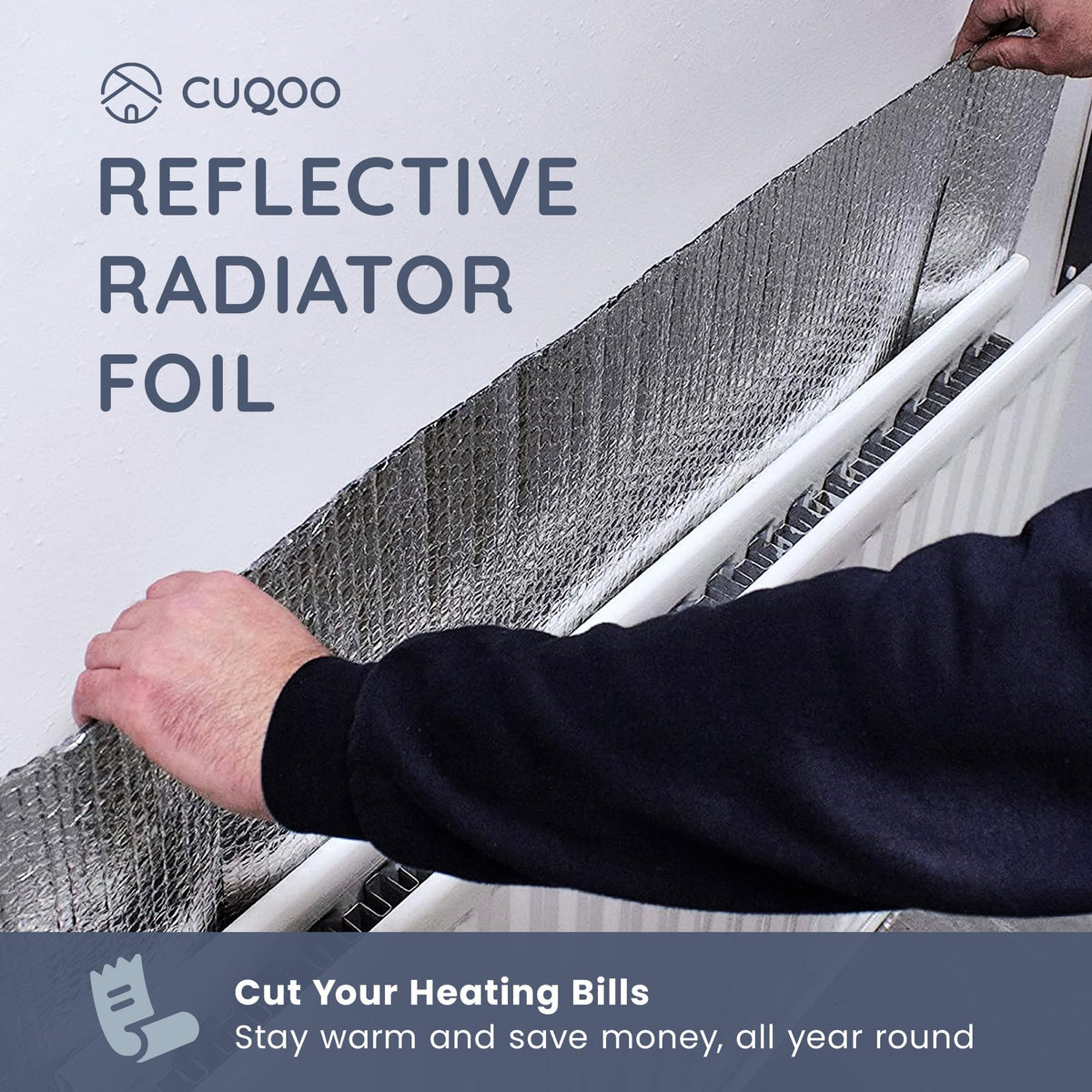 CUQOO Radiator Foil Reflector Roll 5m x 60cm | Thermal Insulation Foil