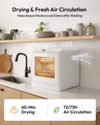 EUHOMY Countertop Dishwasher Portable, 6 Programs with 40 dB, No Hookup
