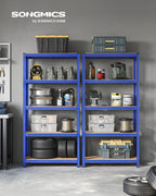 SONGMICS 5-Tier Heavy-Duty Shelving Units, Set of 2, Boltless Assembly