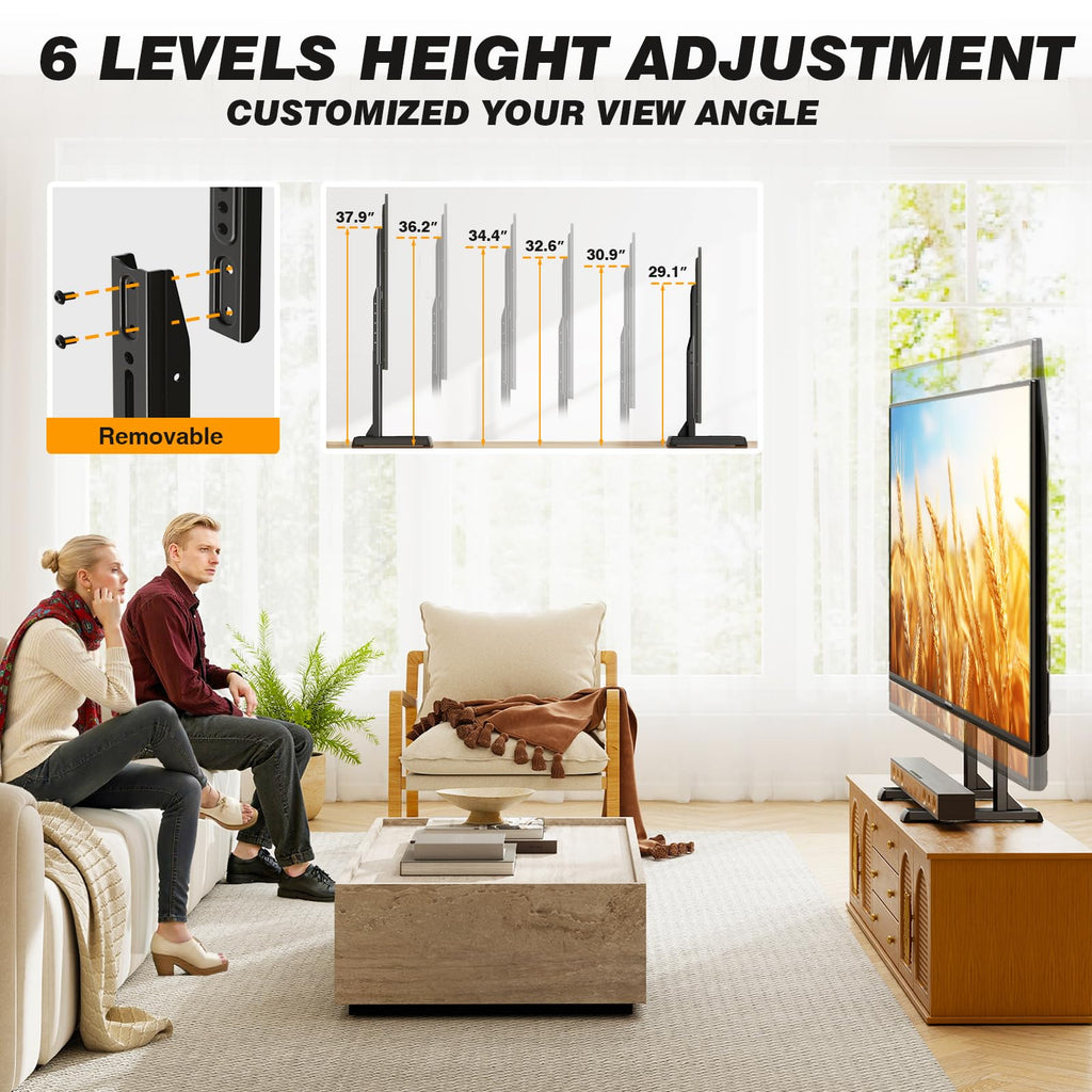 5Rcom Universal Tabletop TV Stand Base for 22-65 Inch Flat Screen TVs