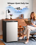 Feelfunn 3.0 Cu.ft Mini Freezer, Small Upright Freezer, Black