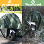 Wohohoho 120GSM Tarpaulin Waterproof Heavy Duty, 4m x 4m Large Green Rainproof Tarp UV/Tear Resistant PE Tarpaulin Sheet Tent with Reinforced Eyelets, Cover for Car, Pool, Caravan, Garden Furniture