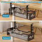 Under Desk Cable Management Tray 2 Pack, No Drill Cable Organizer With Clamp for Standing Desk, Easy to Install Cord Management System, No Damage Wire Organizer