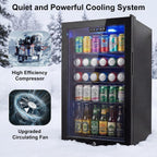 Mini Beverage Refrigerator Cooler -Small Beverage Fridge 1.4cu.ft