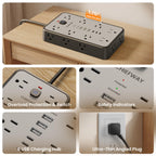 6 FT Surge Protector Power Strip with 6 USB, 16 Outlets, 2400J
