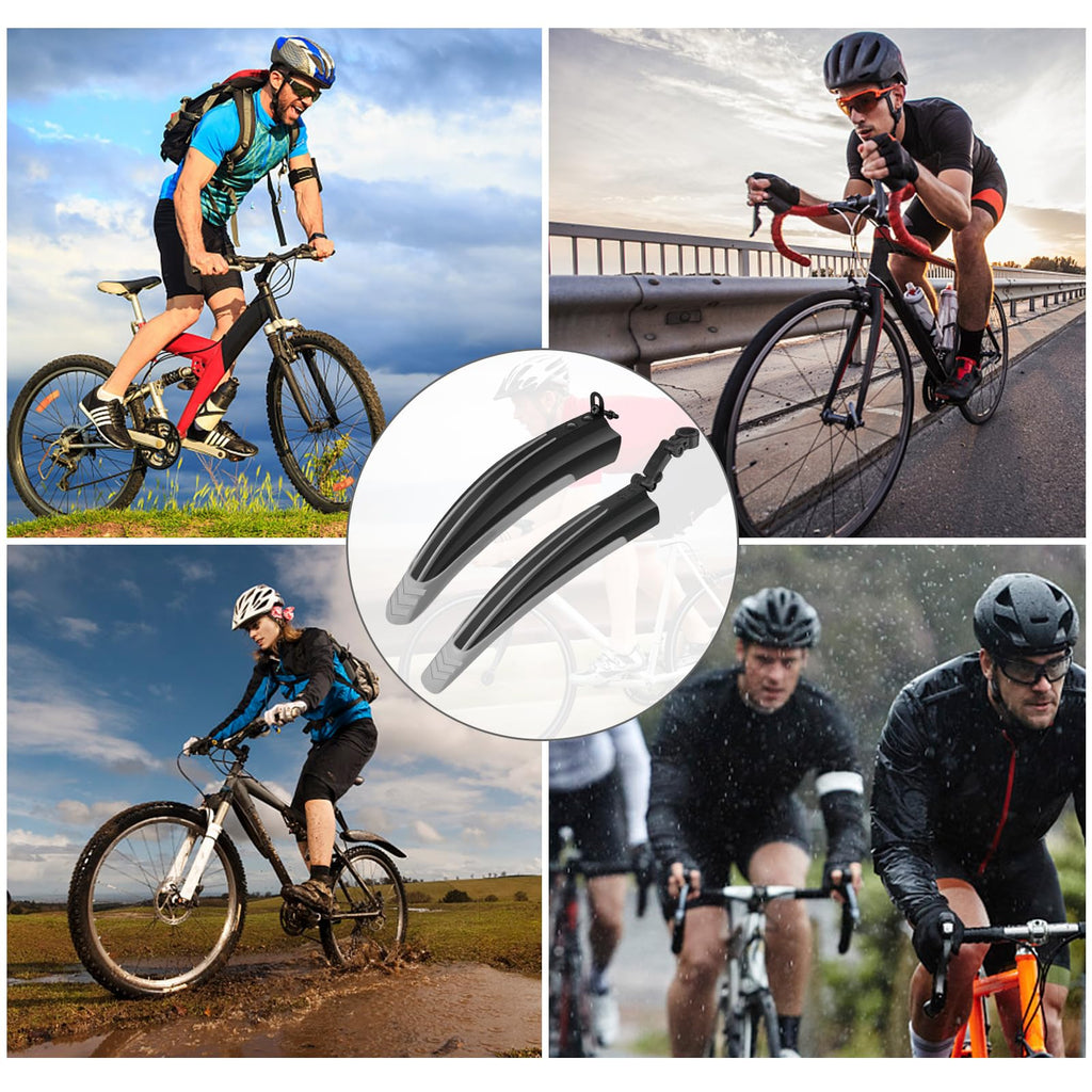 Bike Mudguard Set, Portable Adjustable Road Mountain Bike Bicycle Cycling Tires Front and Rear Mud Guard Fenders for MTB Mountain Road Bike