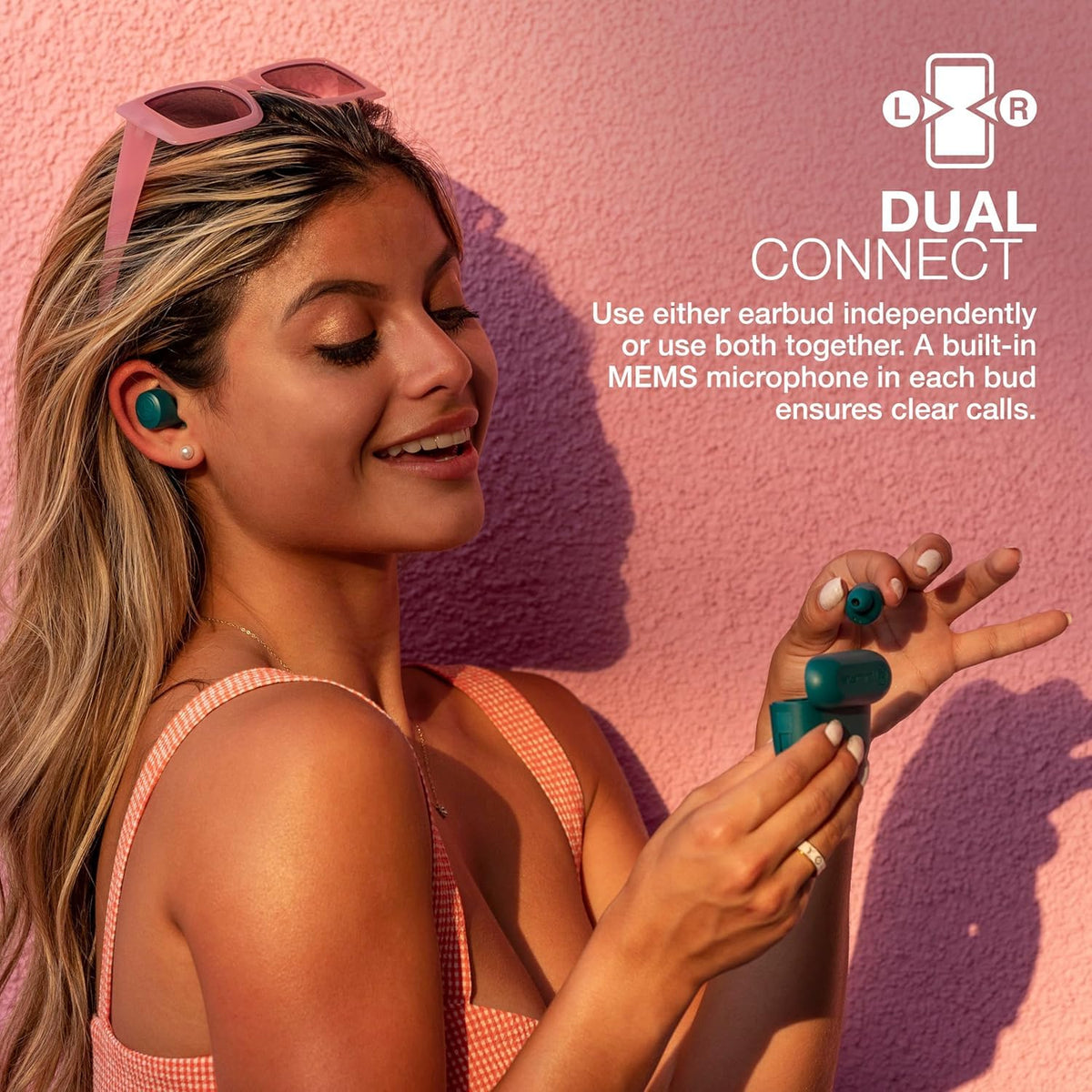 JLab Go Air Pop+ Earbuds, Dual Connect, EQ3 Sound, Black