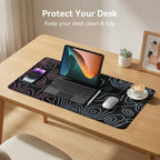 Rcege Large Gaming Mouse Pad Extended Desk Mat with Non Slip Stitched Edge
