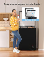 7.0 Cu Ft Chest Freezer - Energy Saving Quiet Top Open Door Mini Freezer Adjustable 6 Thermostat - Compact Small Deep Freezer w/Removable Basket and Defrost Water Drain for Home/Apartment/Garage