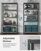 SONGMICS 5-Tier Heavy-Duty Shelving Units, Set of 2, Boltless Assembly