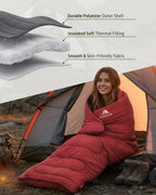 Voyager Sleeping Bag for Adults, Lightweight 3-4 Season Waterproof Camping