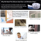 Silicone Seal Door Strip Bottom - 8M/26ft (W: 35MM) Silicone Sealing Sticker Self Adhesive Weather Stripping for Gaps of House, Glass Shower, Window and Door, Weatherproof Soundproof Insect Proof