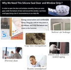 Silicone Seal Door Strip Bottom - 8M/26ft (W: 35MM) Silicone Sealing Sticker Self Adhesive Weather Stripping for Gaps of House, Glass Shower, Window and Door, Weatherproof Soundproof Insect Proof
