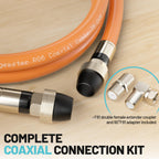 energeaster 10FT RG6 Coaxial Cable with Waterproof Rubber Boot, Black