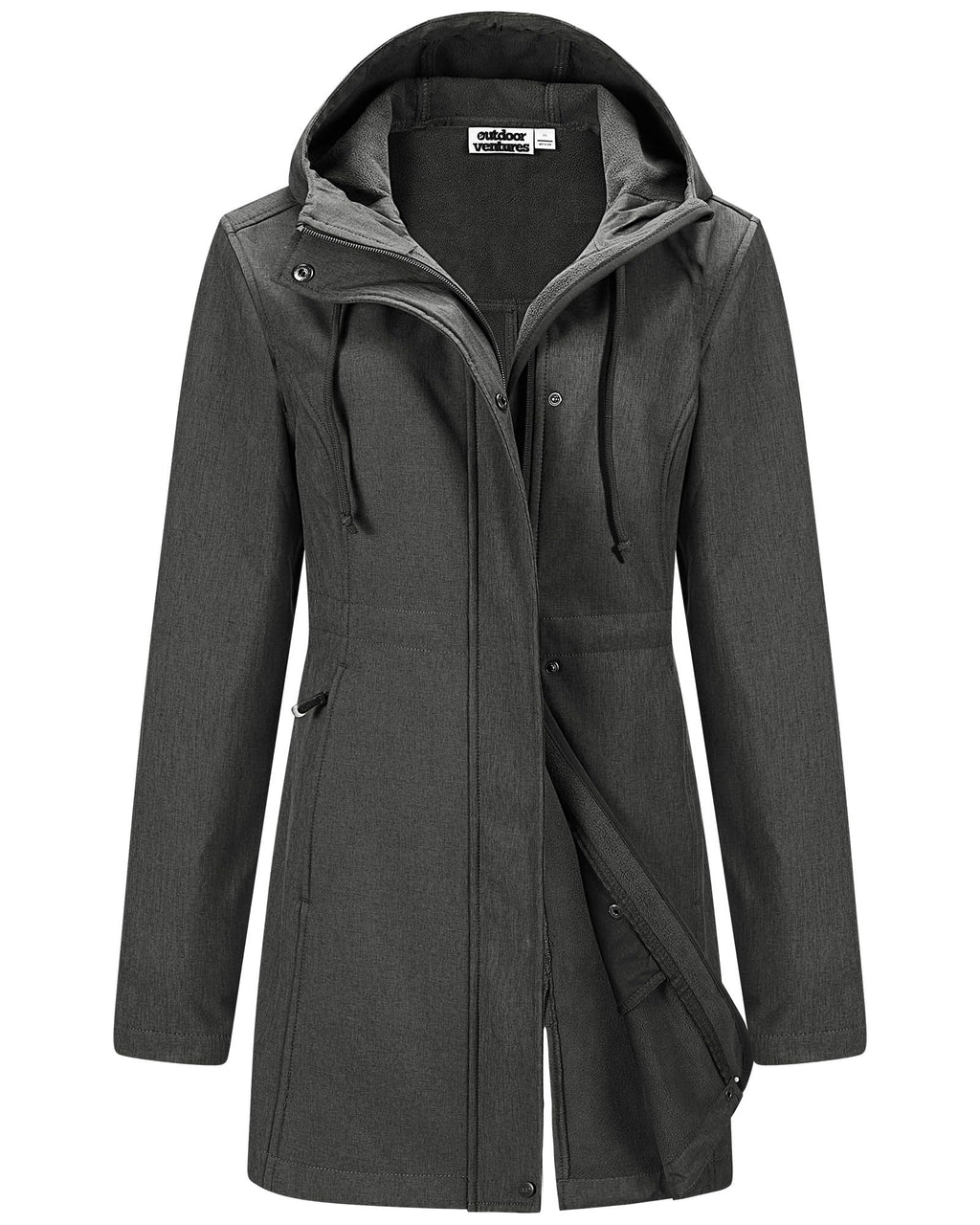 Outdoor Ventures Womens Waterproof Softshell Jacket Long Hooded Windbreaker