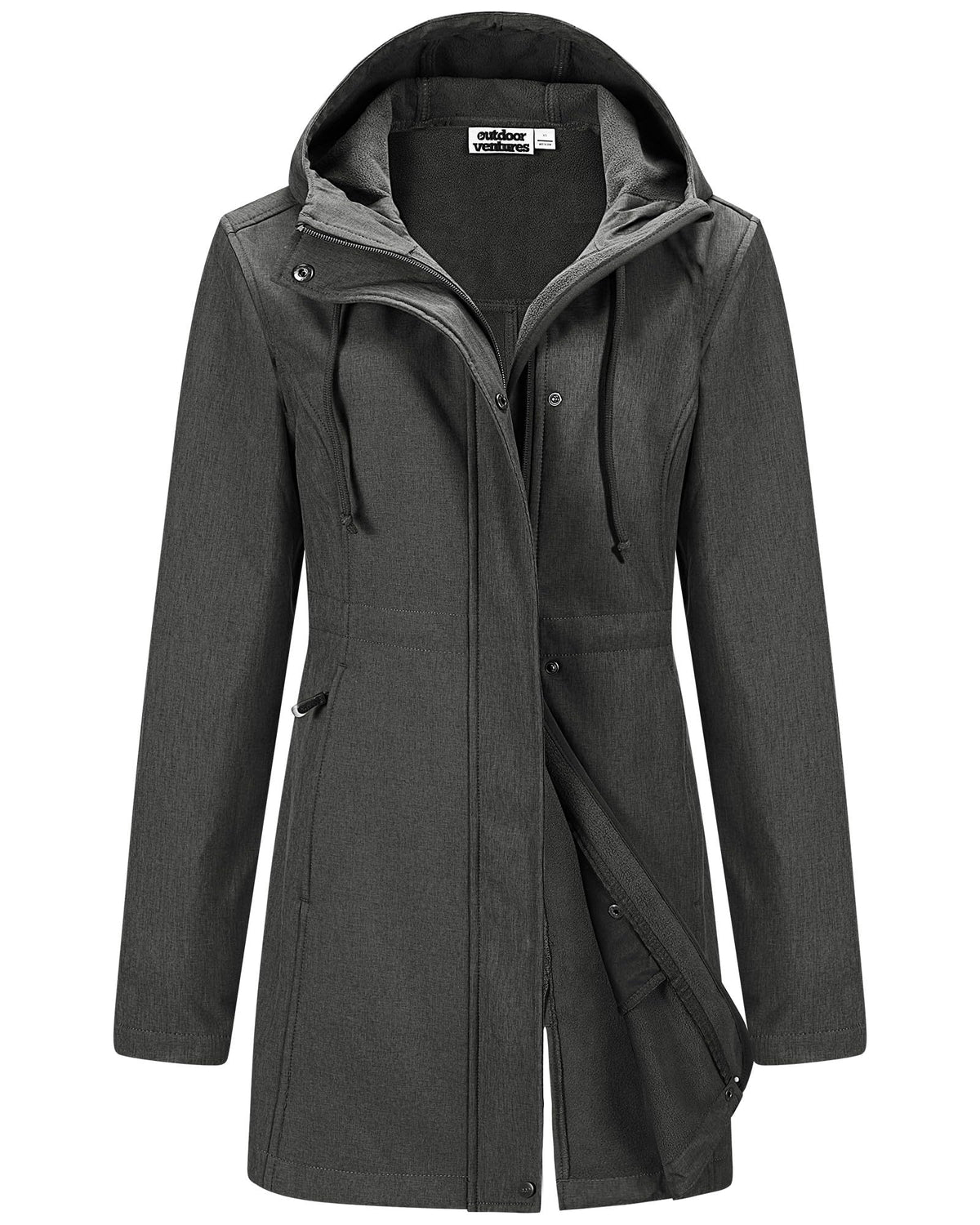 Outdoor Ventures Womens Waterproof Softshell Jacket Long Hooded Windbreaker