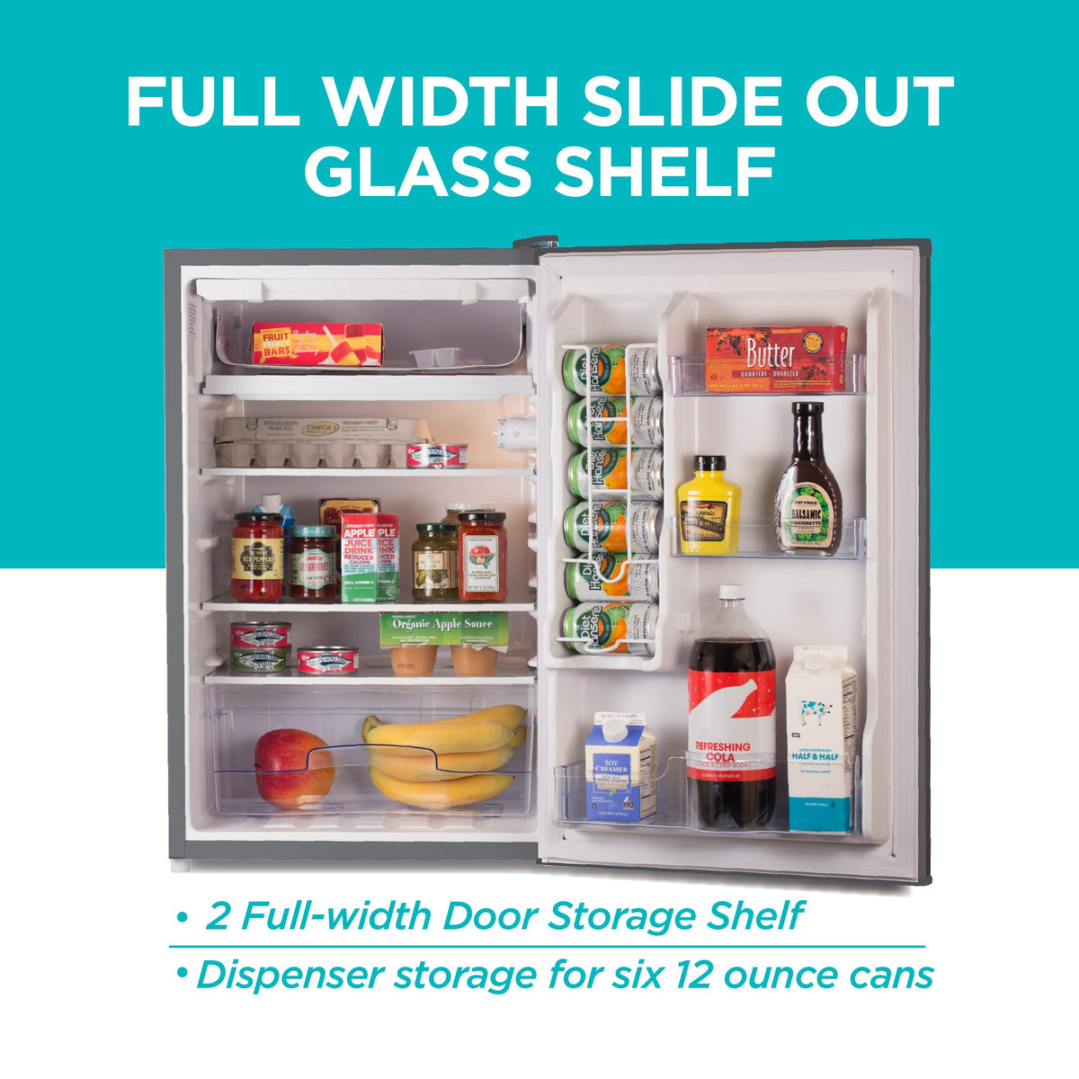 BLACK+DECKER 2.5 Cu. Ft. Compact Refrigerator, BCRK25V, Stainless Look
