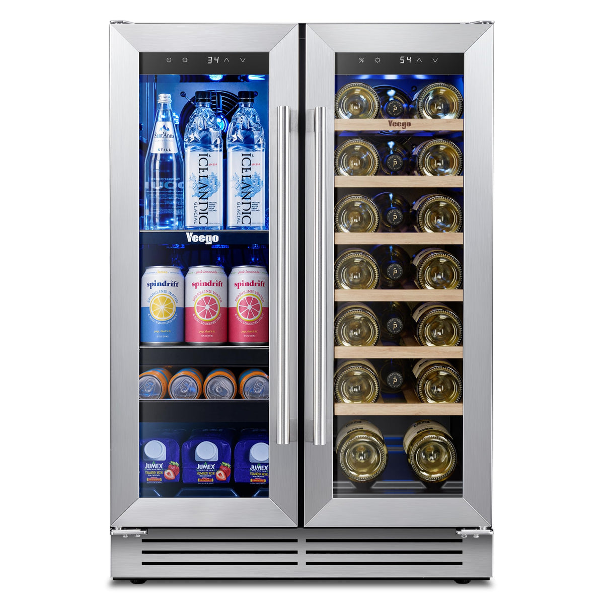 Yeego Beverage Refrigerator - 24 inch 180 Cans Beer Cooler with Glass Door