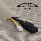 D-Line 6ft Floor Cord Cover, Cable Protector, Hide Extension Cords, Protect Cords, Prevent Cable Trips, Heavy Duty Cord Hider - Cable Cavity = 0.63" (W) x 0.31" (H) - Beige