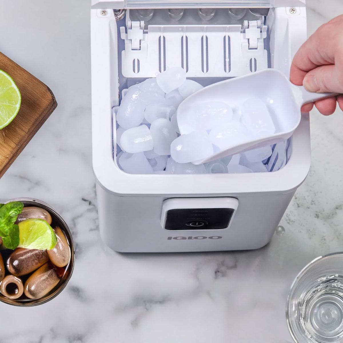 Igloo Ice Maker Countertop, Portable Ice Maker with Handle, 26lbs, Black