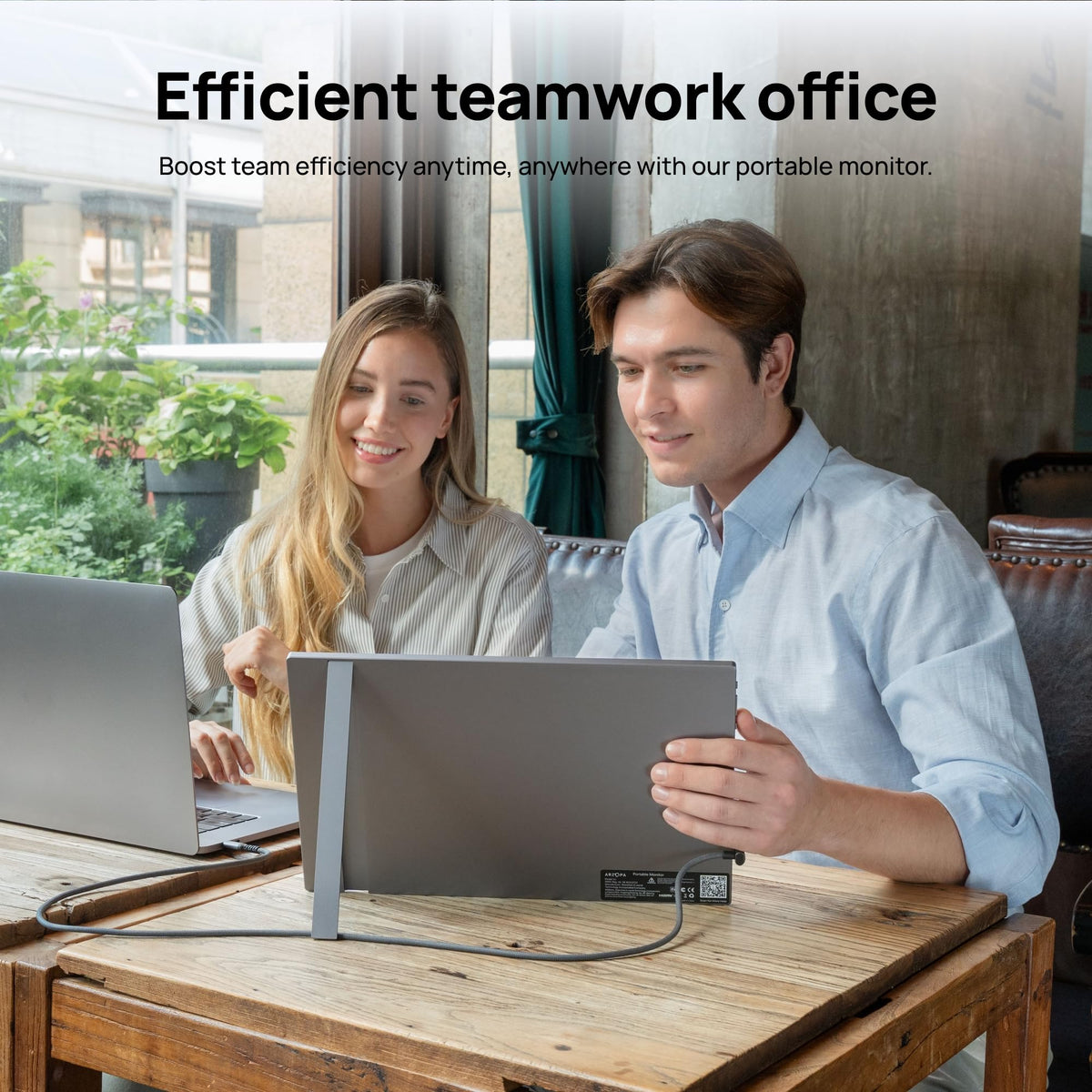 ARZOPA Portable Monitor 15.6" 1920×1080 FHD IPS Portable Monitor for Laptop with Kickstand, Ultra-Slim Second Screen for Laptop/PC/Mac/PS3/4/5/Xbox - USB C & HDMI Connectivity - A1