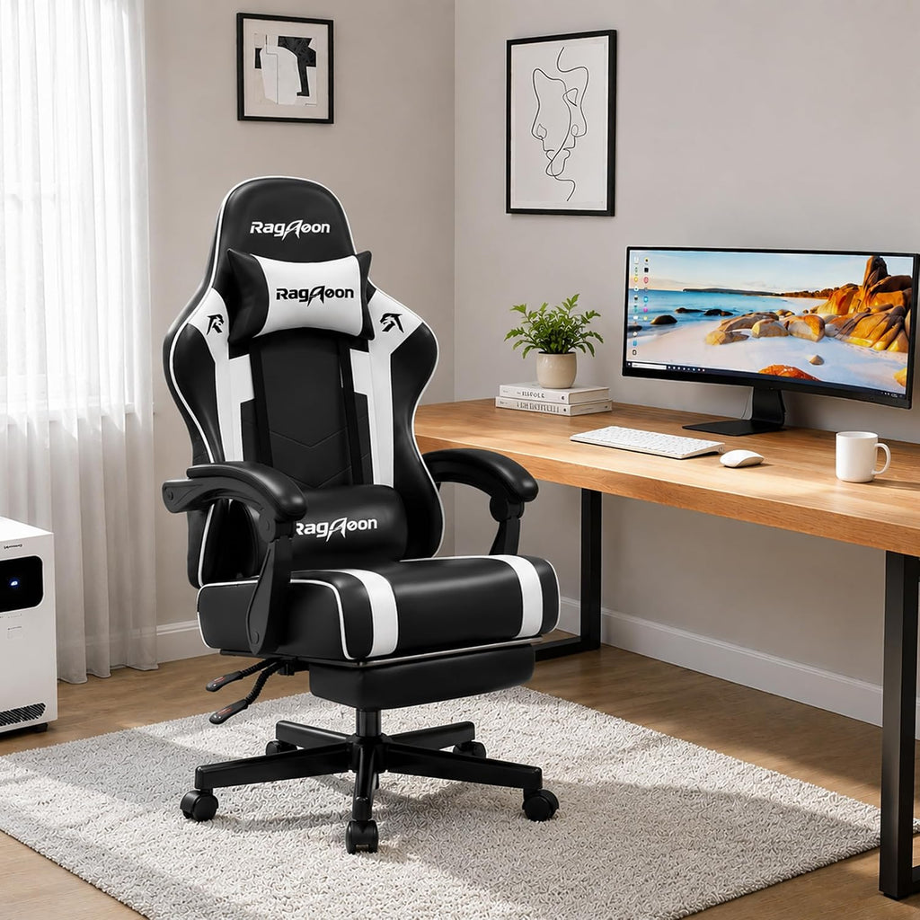 Gaming Chair for Adults, Upgraded Ergonomic Gamer Chair, Arctic Black